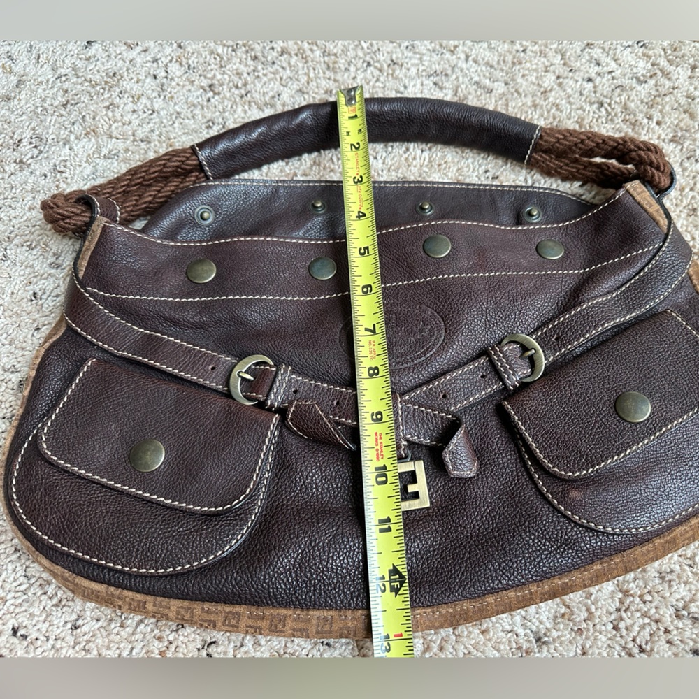 Fendi leather and suede brown handbag - Picture 3 of 9